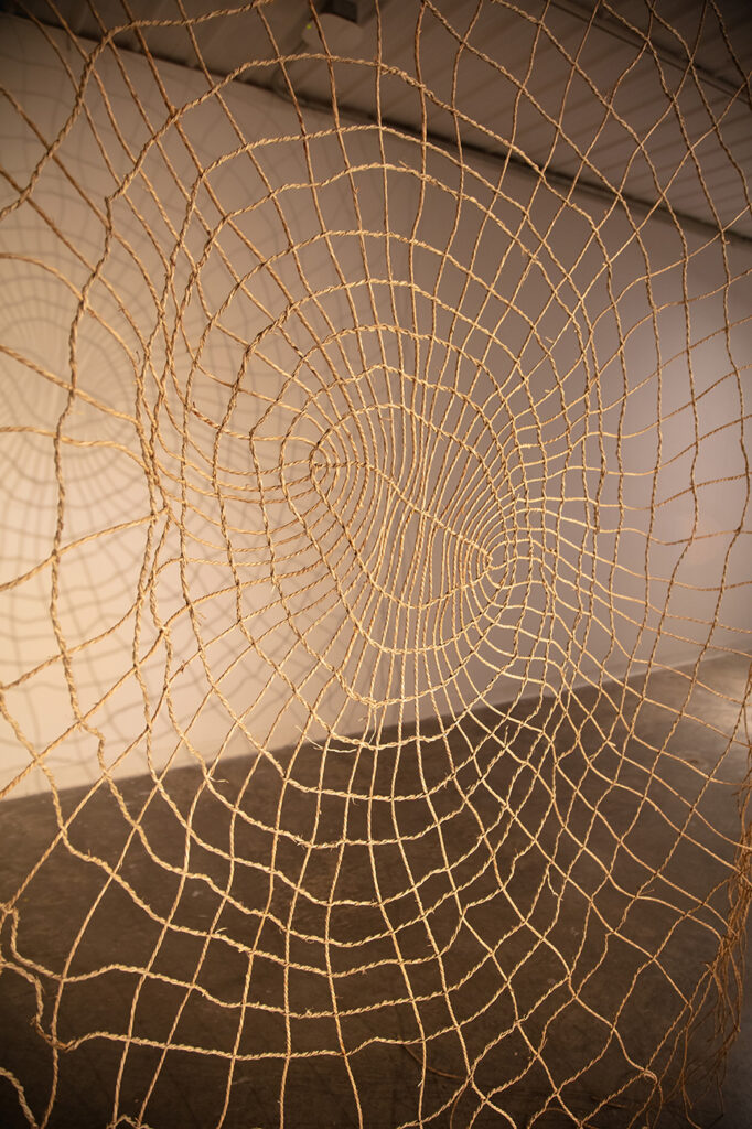 Detail image of woven fiber sculpture