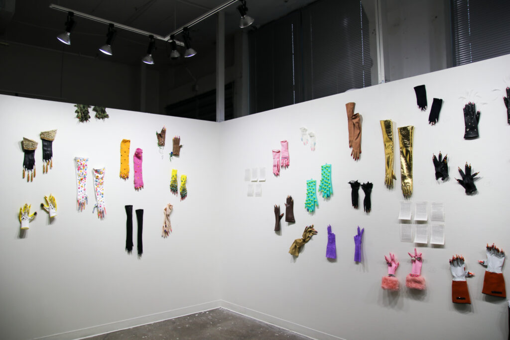 an array of nail glove sets created by artist Kyle Angel